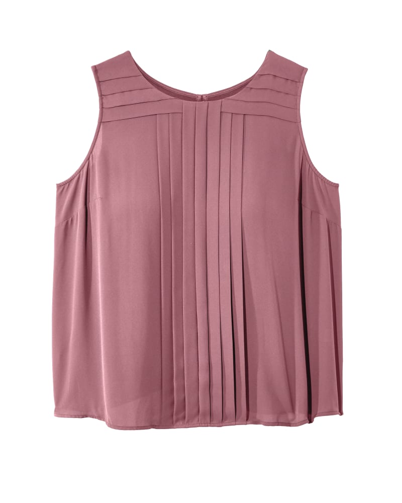 Front of plus size Esmeralda Sleeveless Front Pleat Tank by Ryan Wythe | Dia&Co | dia_product_style_image_id:127529